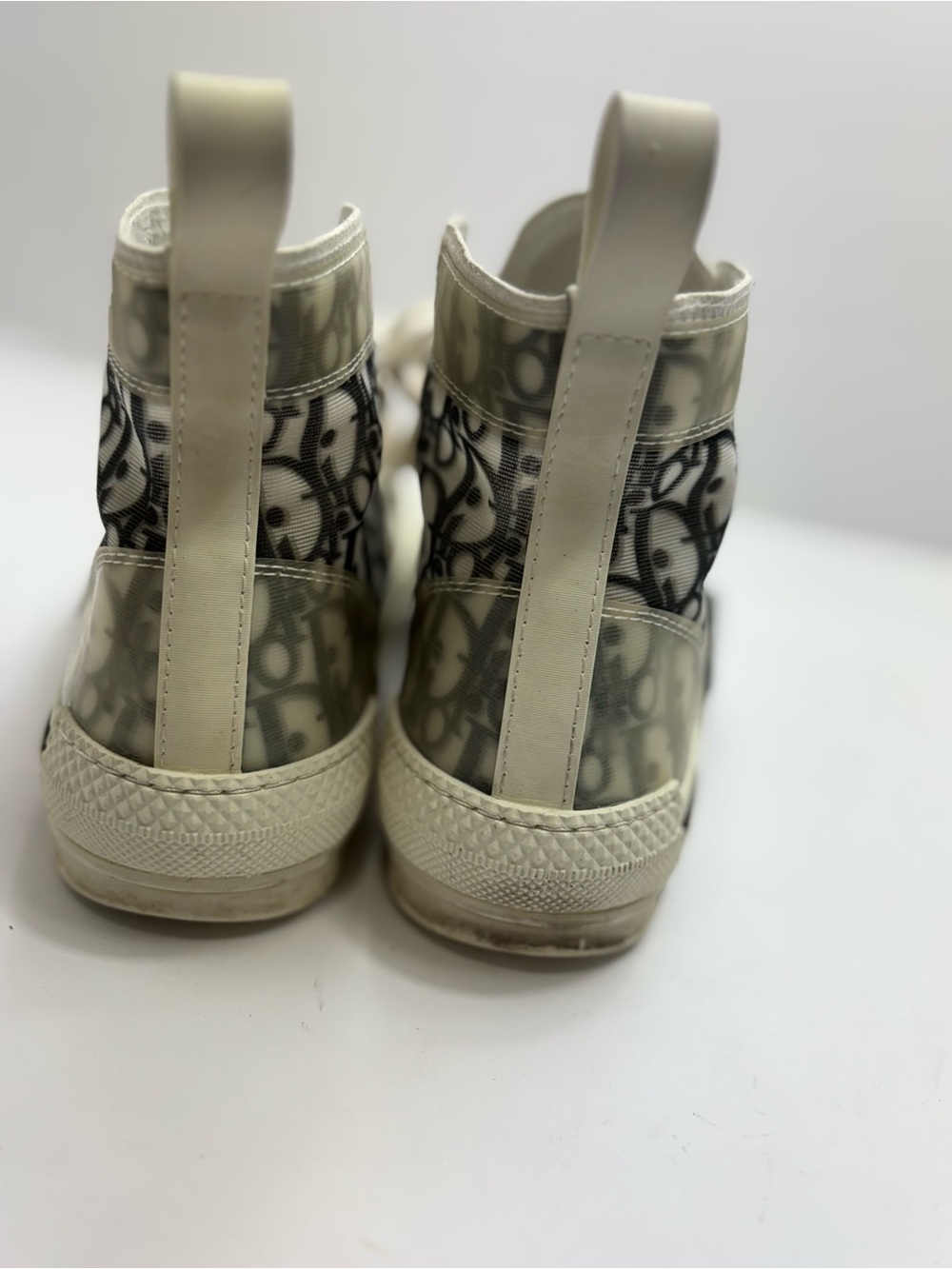 Translucent Lace-Up High Top Sneakers with Monogram - Picture 6 of 12